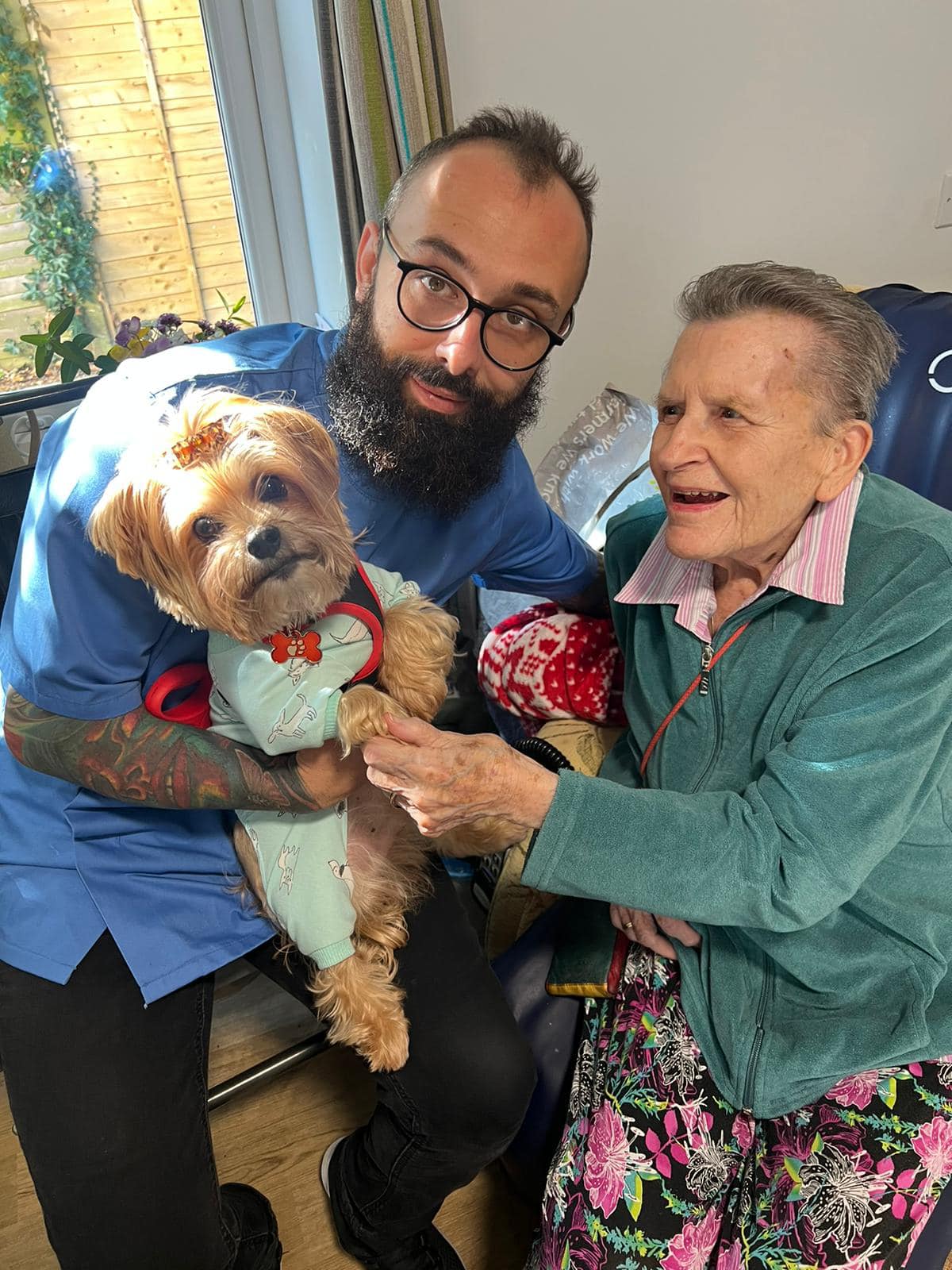 The residents enjoying a lovely visit from our