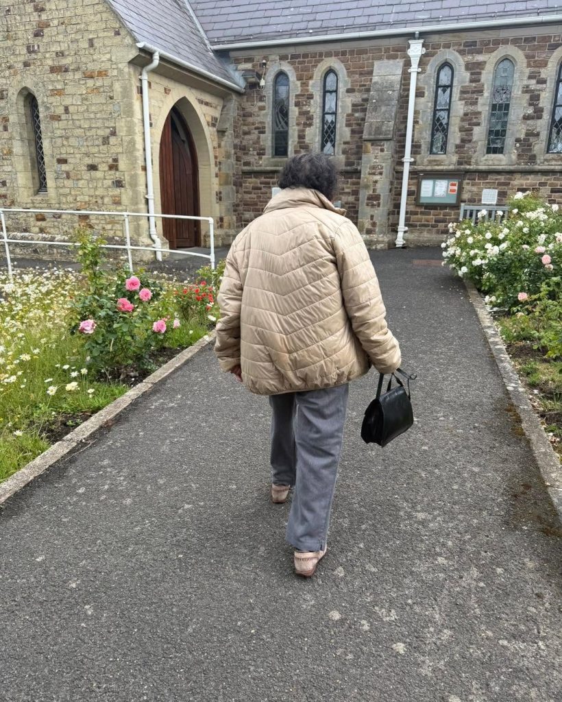 Resident walking towards the entrance of St Mark’s Church.